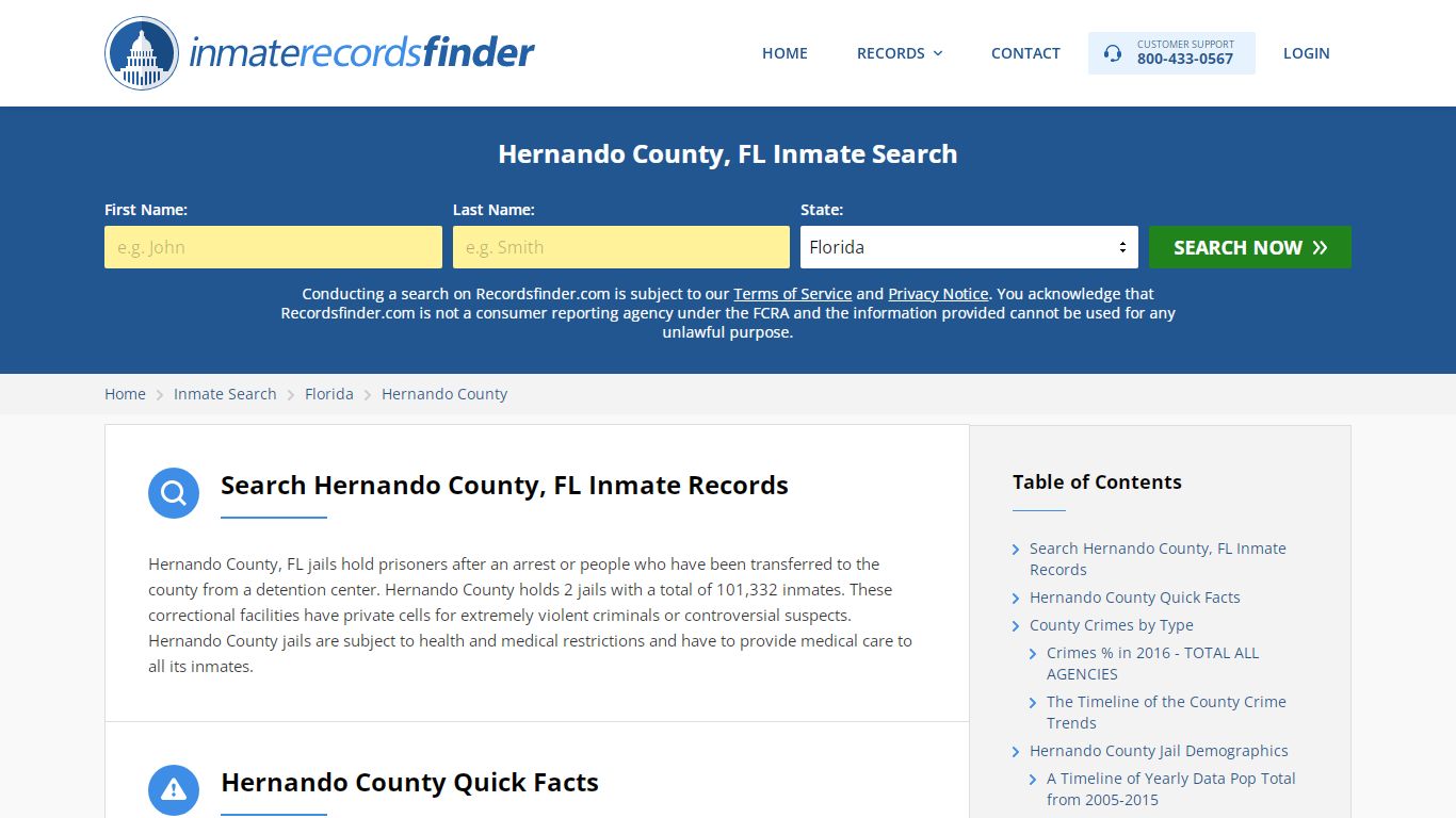 Hernando County, FL Inmate Lookup & Jail Records Online